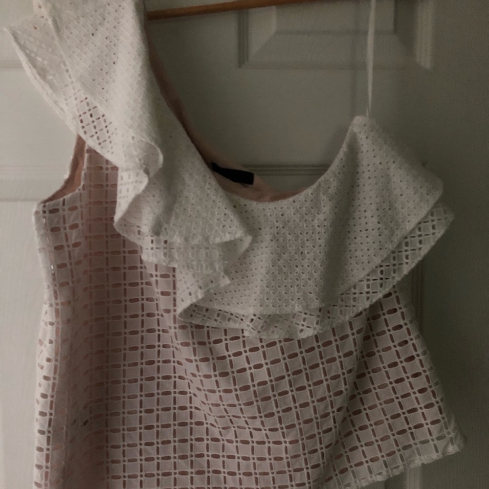 J.crew eyelet one shoulder top